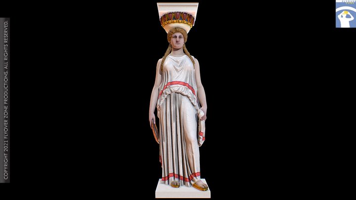 3D rendering of Maiden C (Kore, Caryatid, restoration)