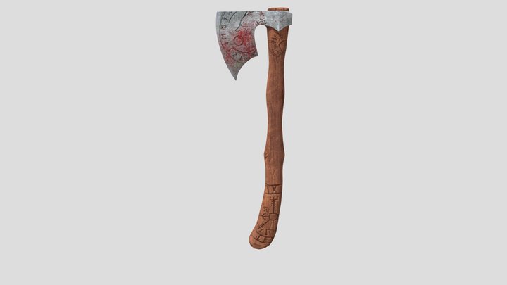 Viking Axe Final low poly (Re-top) 3D Model