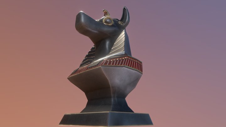 Anubis Statue - Maya Model 3D Model