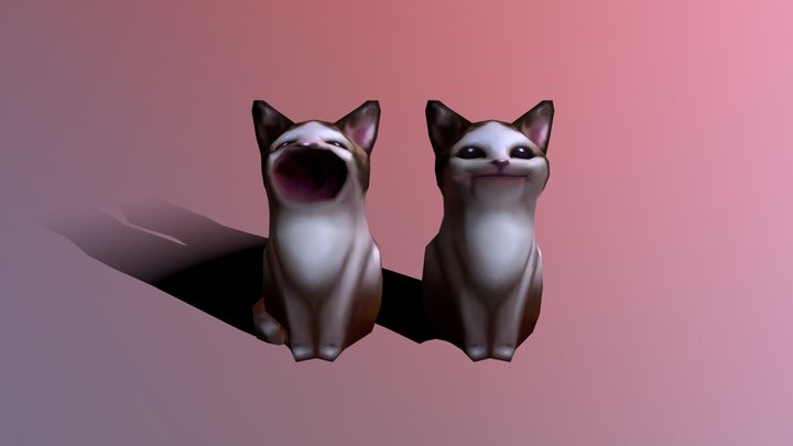pop-cat 3d model animeited 3D Model