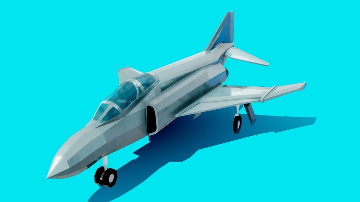 FREE F-4 Phantom low poly 3D Model