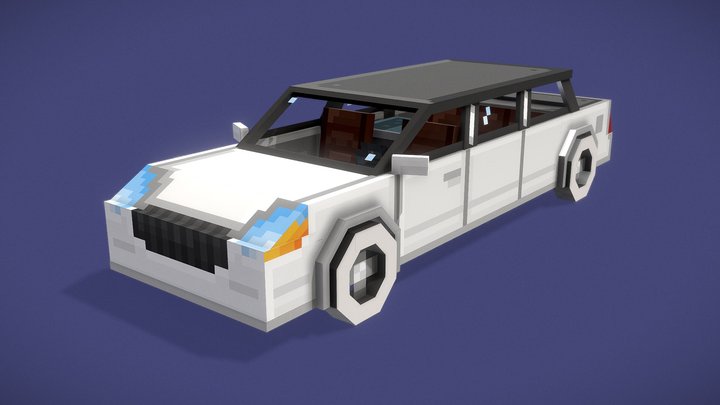 Limousine | Low Poly | Minecraft Bedrock Edition 3D Model