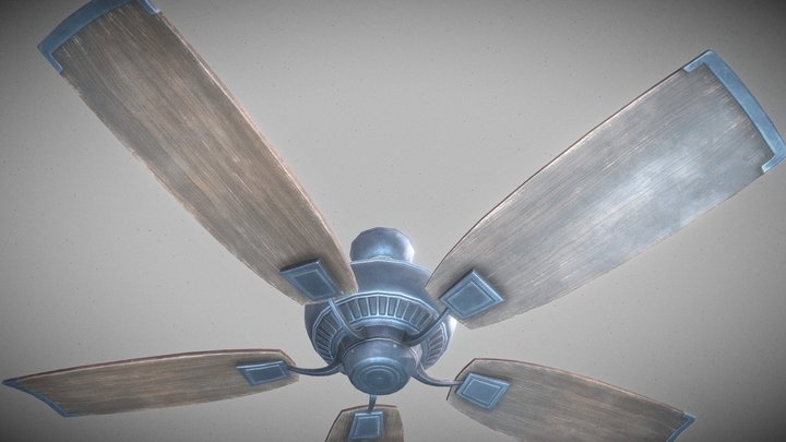 Old Wood Fan 3D Model