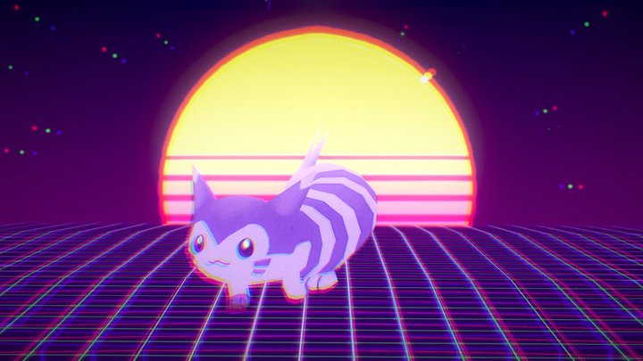 Vaporwave Furret 3D Model