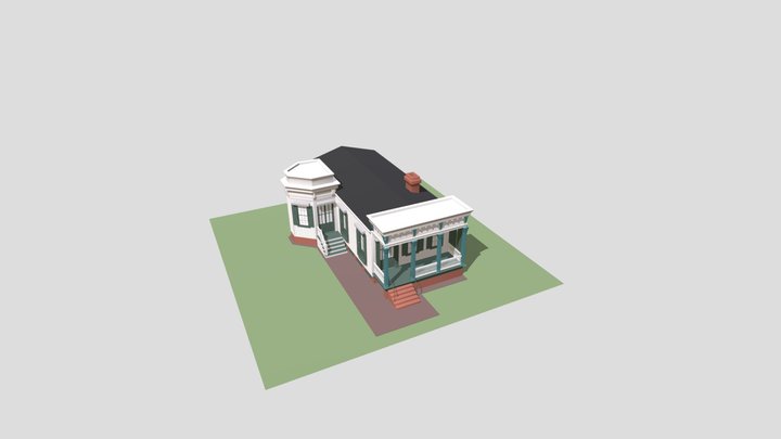 New Orleans Shotgun House 3D Model
