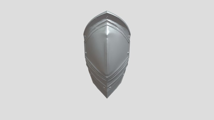 Medieval metal shield with ornate border 3D Model