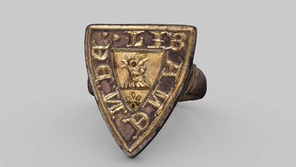 Shield-shaped ring