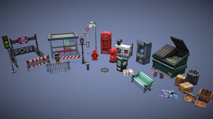 City Streets Pack (Showcase) 3D Model