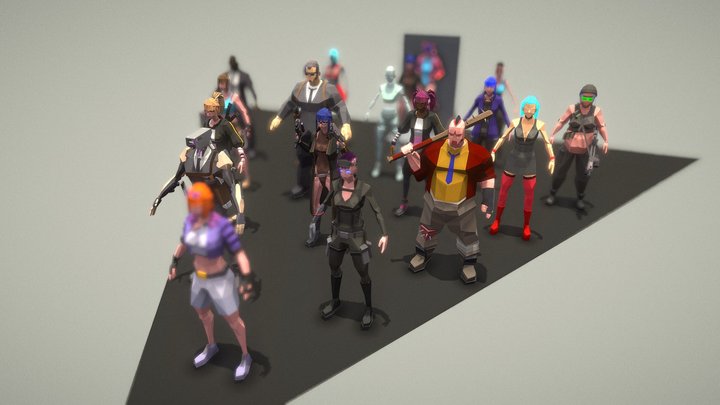 Characters from CyberCorp 3D Model