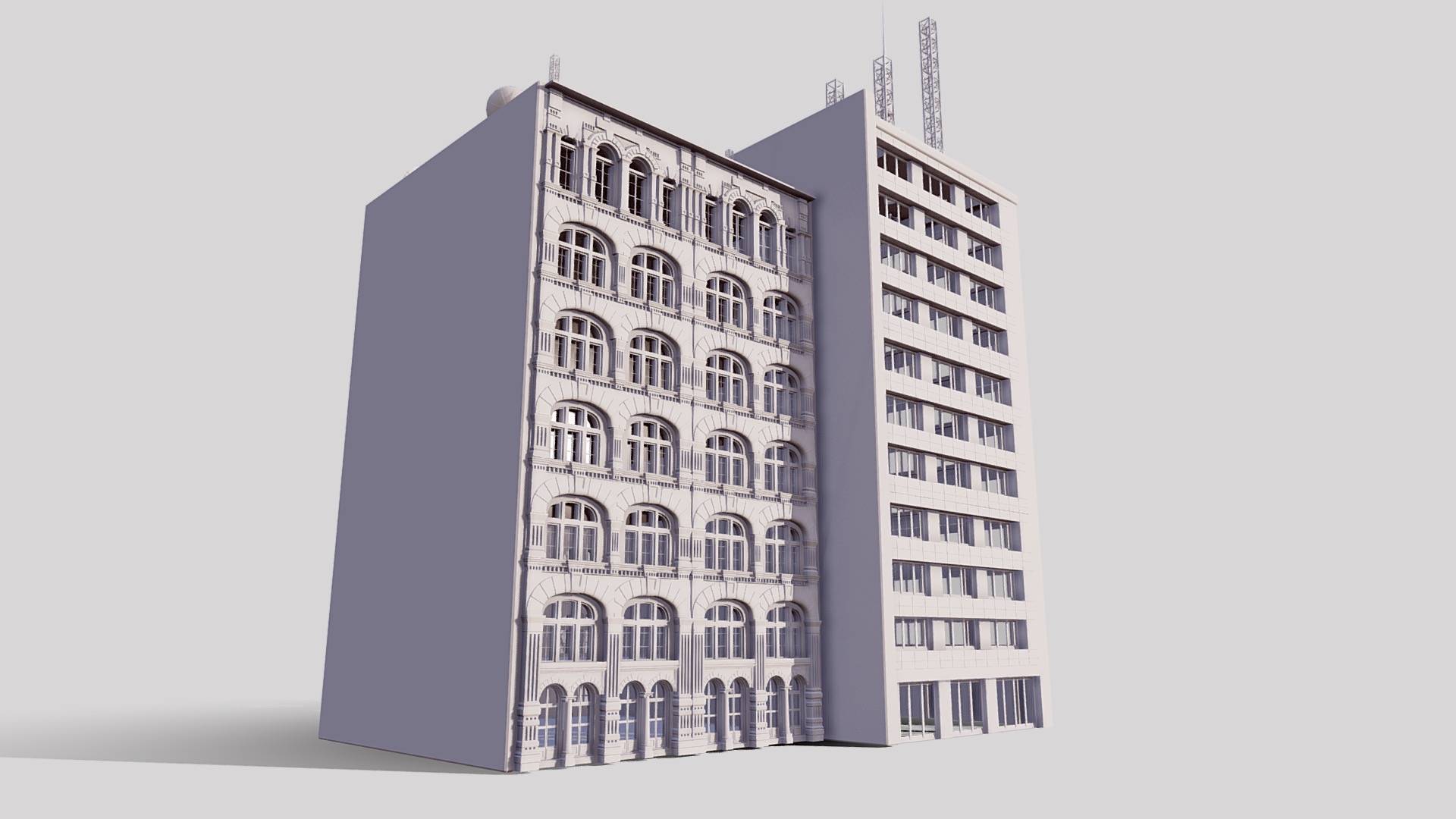 3D model Commercial Building Facade 13 - This is a 3D model of the Commercial Building Facade 13. The 3D model is about a tall building with many windows.