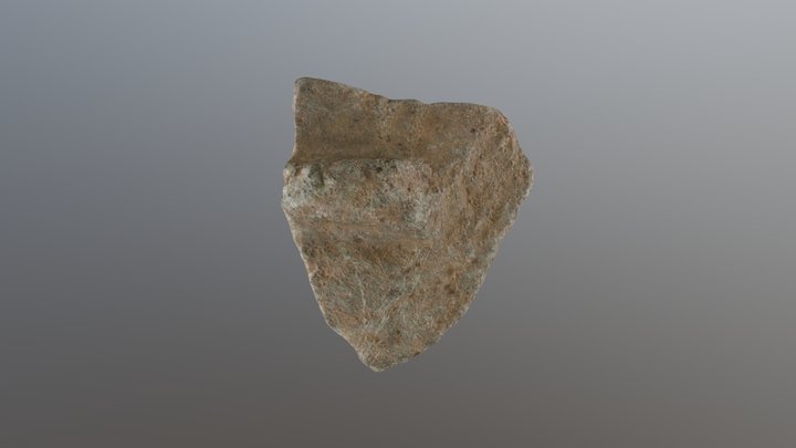 Soapstone bowl fragment with handle 3D Model