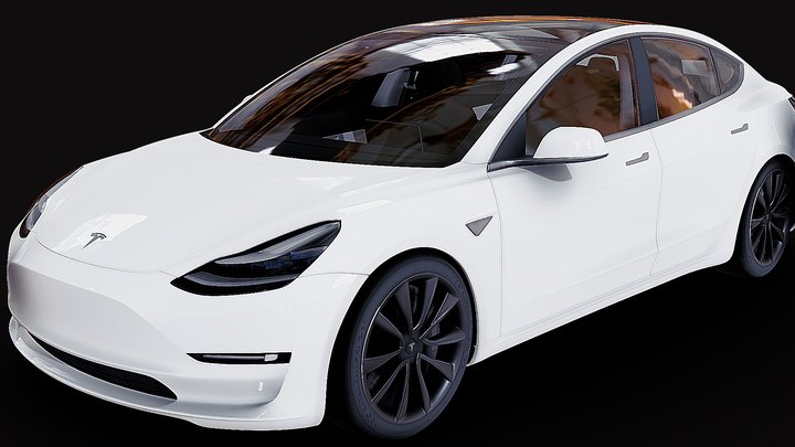 Tesla Model 3 [Realistic FREE] 3D Model