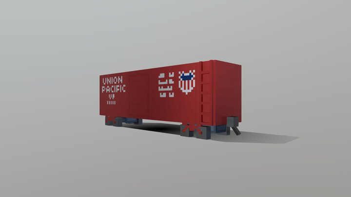 Union Pacific Boxcar 3D Model
