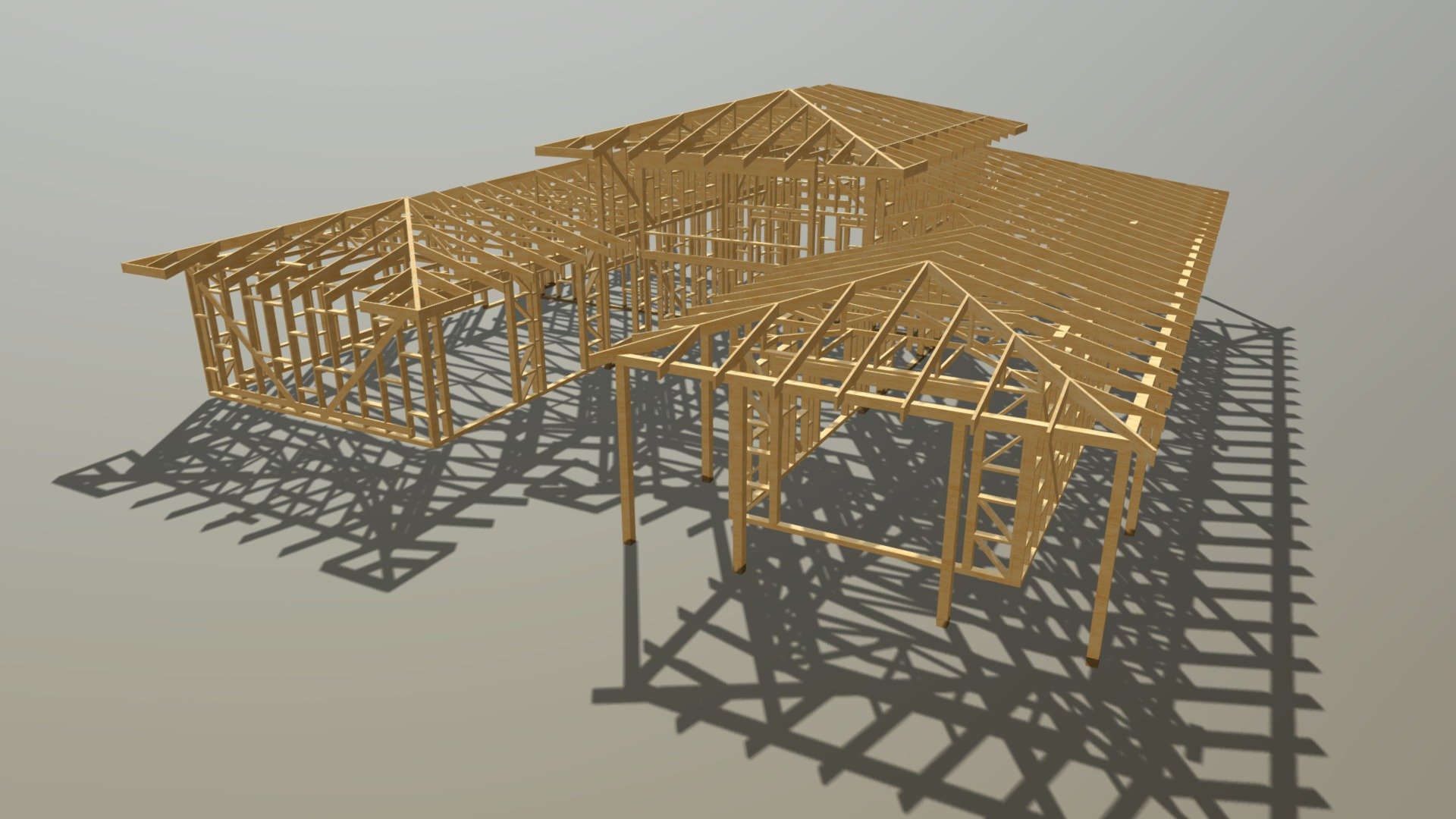 Timber Truss Roof Structure And Frame Download Free 3D Model By 