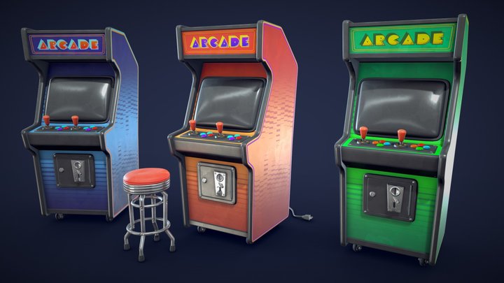 Stylized Arcade Machine - Low Poly 3D Model