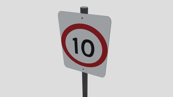 Australia Speed Limit Sign 10km/h 3D Model