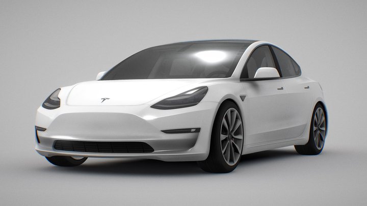 Tesla Model 3 (Realistic Graphics) – Kostenloses 3D-Modell STL