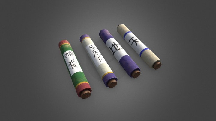 Scrolls from Naruto 3D Model