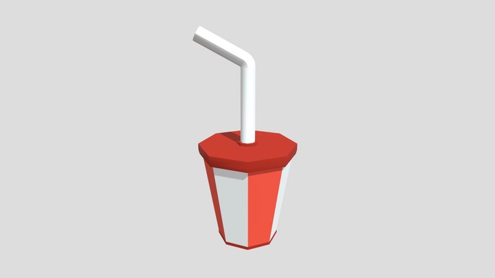 Low poly soda cup 3D Model