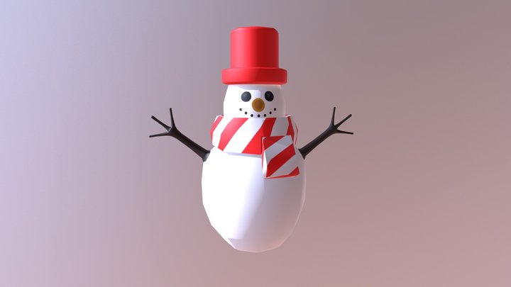 Red Snowman 3D Model