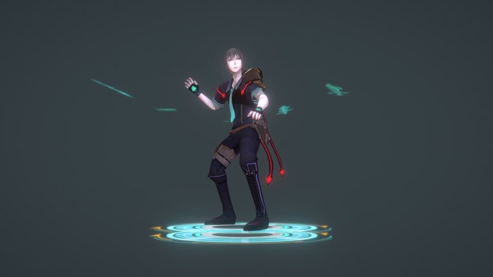 MOBA Game Character -Particle Effect 3D Model