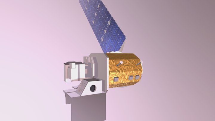 EOES satellite Landsat 8 clean topo 3D Model