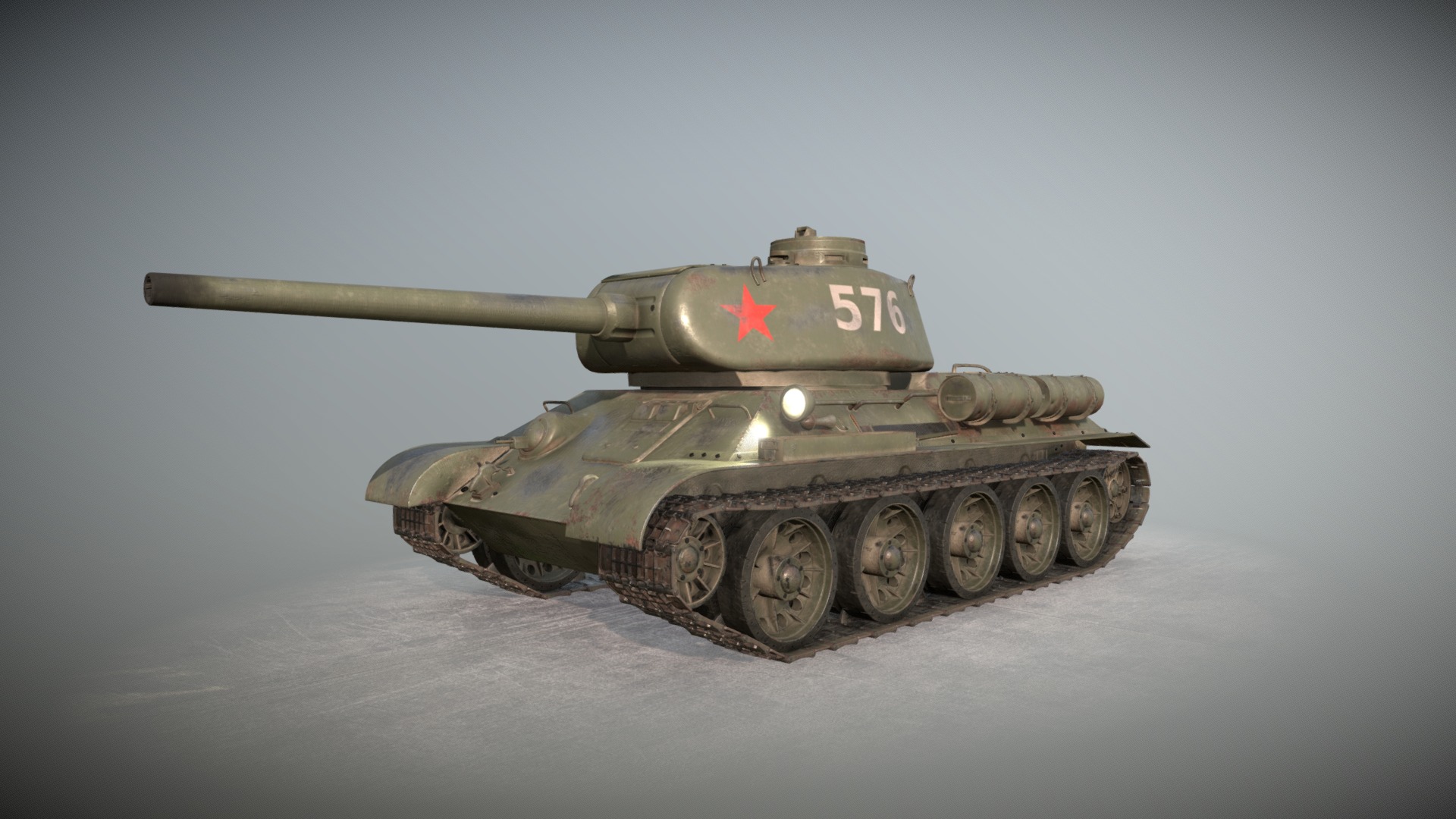 3D model T-34 - This is a 3D model of the T-34. The 3D model is about a military tank with a gun.