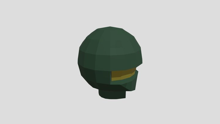 Halo Helmet Battle Damaged 3D Model
