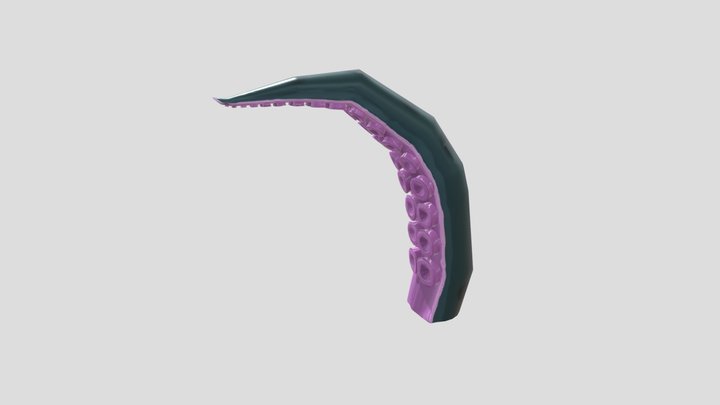 Cartoon Kraken Tentacle 3D Model