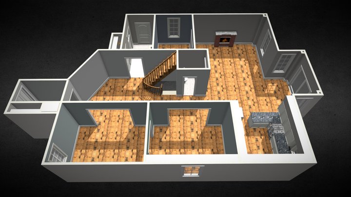 3D Floor Plan View - Main Floor 3D Model