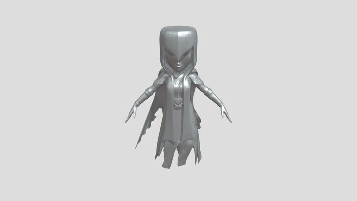 Woman in a hooded fantasy robe 3D Model