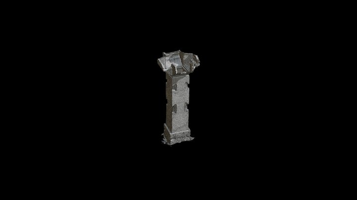 Dravidian Column in Step well structure 3D Model