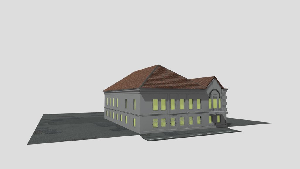 Classical Building — Game Ready 3D Model