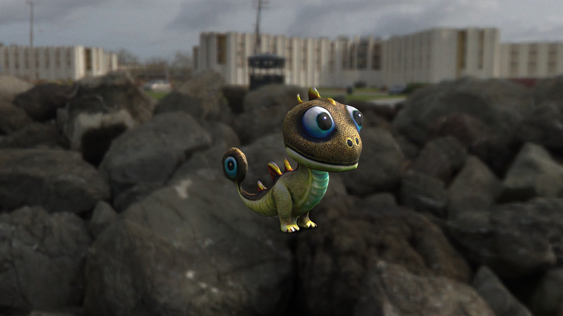tiny dragon, googly eyes Download Free 3D model by curiousmagic