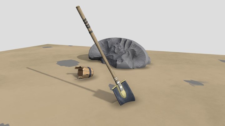 Stylised Shovel 3D Model
