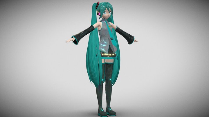 Hatsune Miku PDM39 (MikuMikuDance) – Modello 3D gratuito STL
