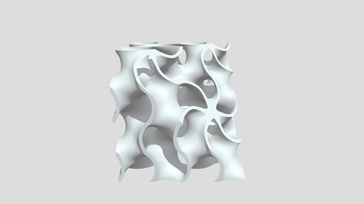 Gyroid Cube (Cut) 3D Model