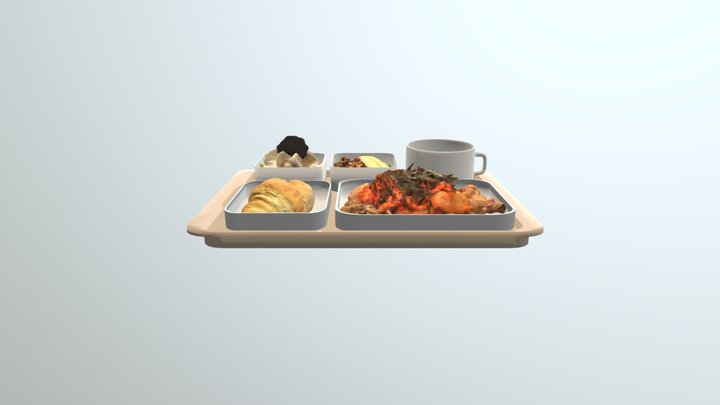in-flight tray food demo 3D Model