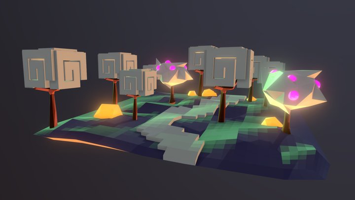 Camino Low Poly 3D Model