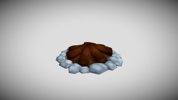 Low Poly Campfire 3D Model