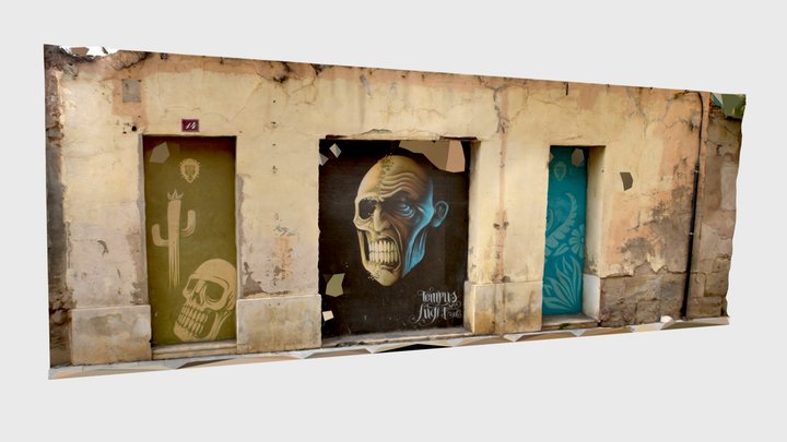 Street of La Rioja with Graffitis 3D Model