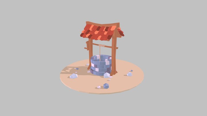 Lowpoly well 3D Model