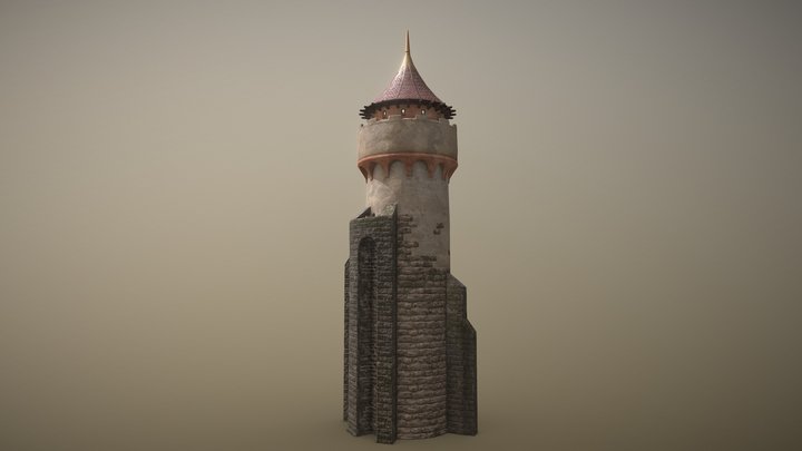 Medieval DRAGON Tower 03 3D Model