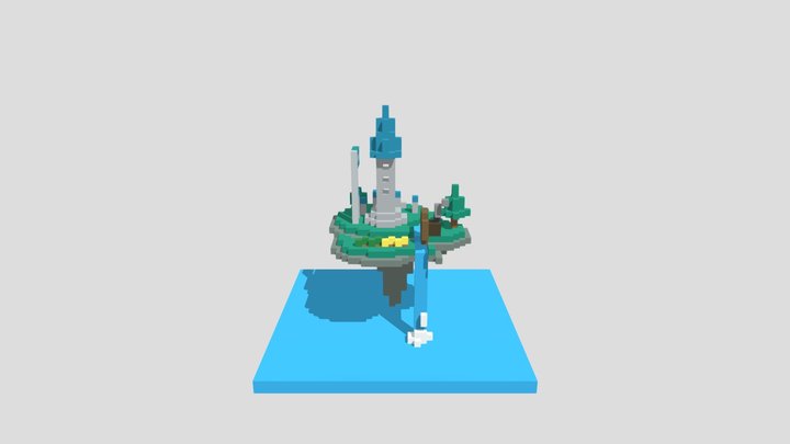 Floating Castle 3D Model