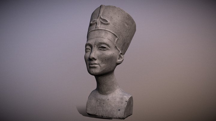 Scanned  Crowned head of queen Nefertiti 3D Model