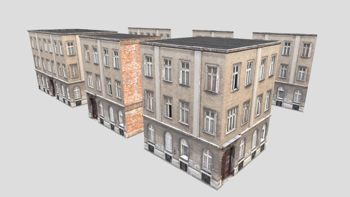 European building facades 3D Model