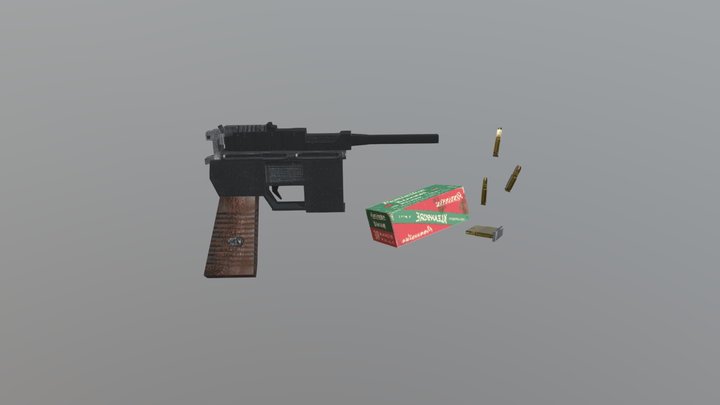 PSX Low Poly Mauser C96 Asset Pack 3D Model