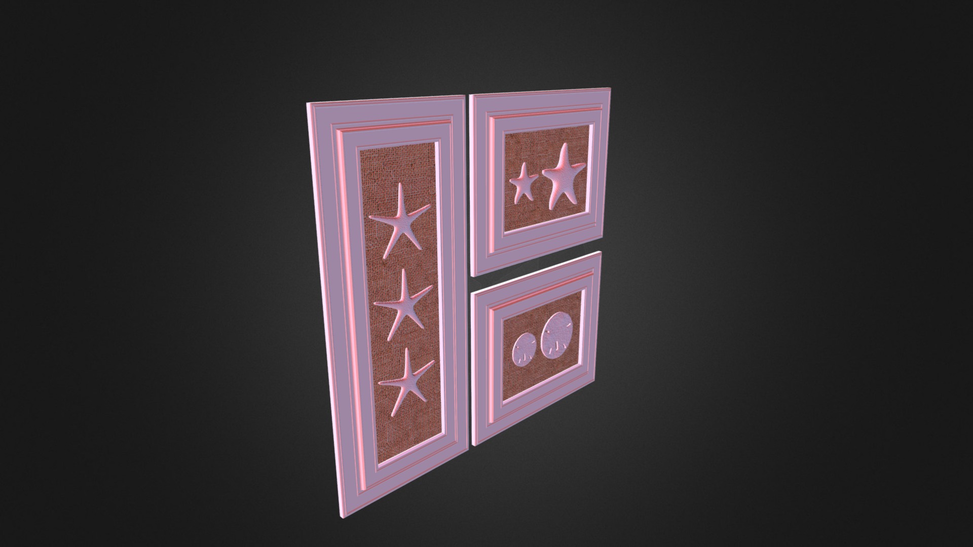 3D model Starfish Wall Decoration - This is a 3D model of the Starfish Wall Decoration. The 3D model is about a pink and purple logo.