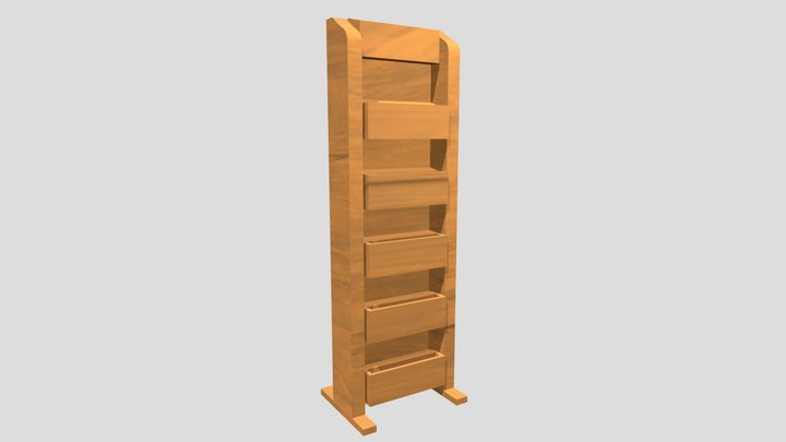 Low poly magazine rack 3D Model