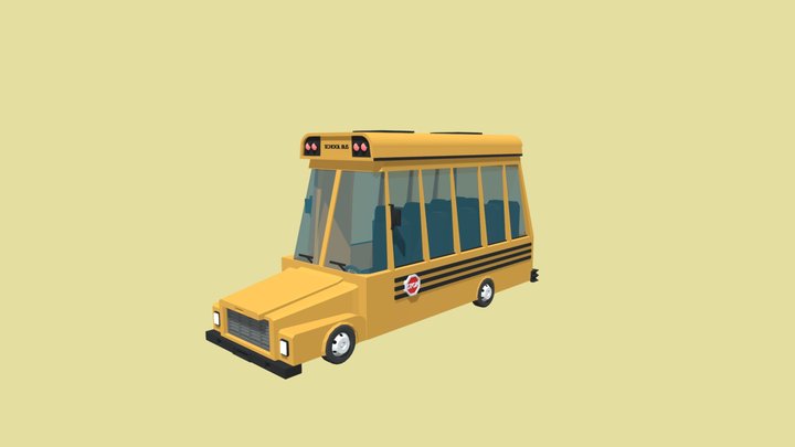 Stylized School Bus 3D Model